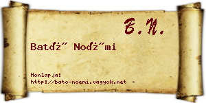 Bató Noémi névjegykártya
